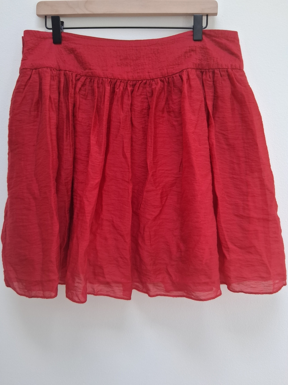 Express Red Gathered Circle Skirt Size 12 Feminine Romantic